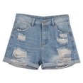 thumbnail image 4 of Conairie Jean Cargo Shorts for Women Y2k High Waist Stretchy Denim Shorts Summer Shorts with Pockets Blue XXL, 4 of 5