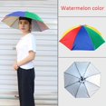 thumbnail image 4 of Paraguas al aire libre gorra portátil anti-lluvia anti-sol cabeza sombrero sandía rojo rojo Hugtrwg Para estrenar, 4 of 6
