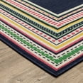 thumbnail image 2 of Oriental Weavers Havana Indoor/Outdoor Rug - HAV06 - 1'10" x 7'3" - in Navy/ Multi - Preppy Cottage Style, Water, Stain and Fade Resistant, Hose Clean, Patio, Outdoor Living Area Rug, 2 of 2