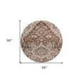 thumbnail image 3 of 8' Terra Cotta Brown And Copper Round Oriental Washable Indoor Outdoor Area Rug, 3 of 5