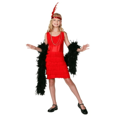 Child Red Fringe Flapper Costume