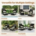thumbnail image 7 of Yaheetech 5-Piece Outdoor Wicker Conversation Set with Ottomans and Coffee Table, Set of 5, Black/Beige, 7 of 7