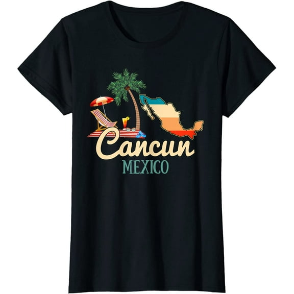 Women Tops Cancun Mexico Souvenir Shirt Family Matching Vacation Cancun Short Sleeve T-Shirt