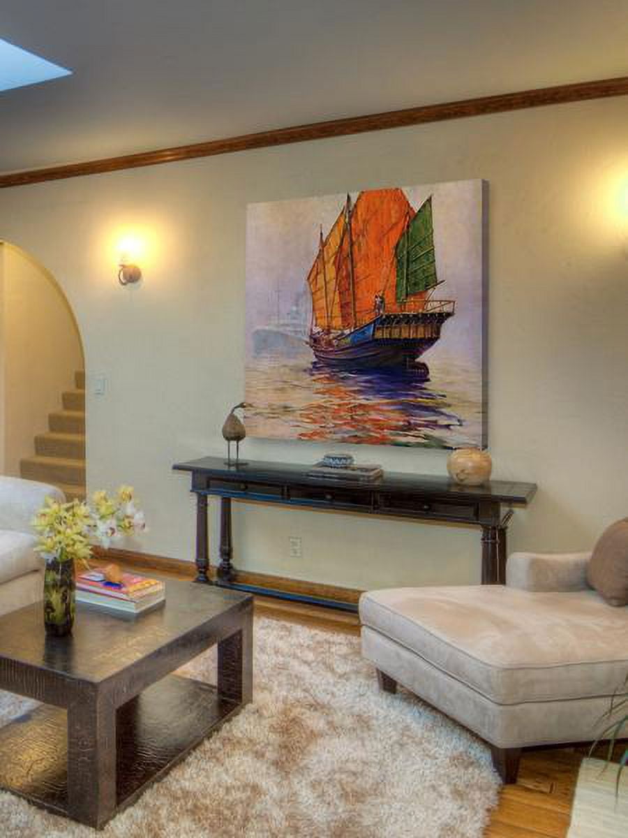"Orange Reflection" Painting Print on Wrapped Canvas
