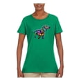 thumbnail image 2 of Colorful Dachshund Is My Spirit Animal Lover Womens Graphic T-Shirt, Kelly, 3XL, 2 of 3