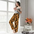thumbnail image 5 of Wukai Red Black Plaid Sunflower Women Pajama Pants Comfy Stretch Drawstring Palazzo Wide Leg Lounge Pant Comfy Sleepwear Yoga Pants-Small, 5 of 6