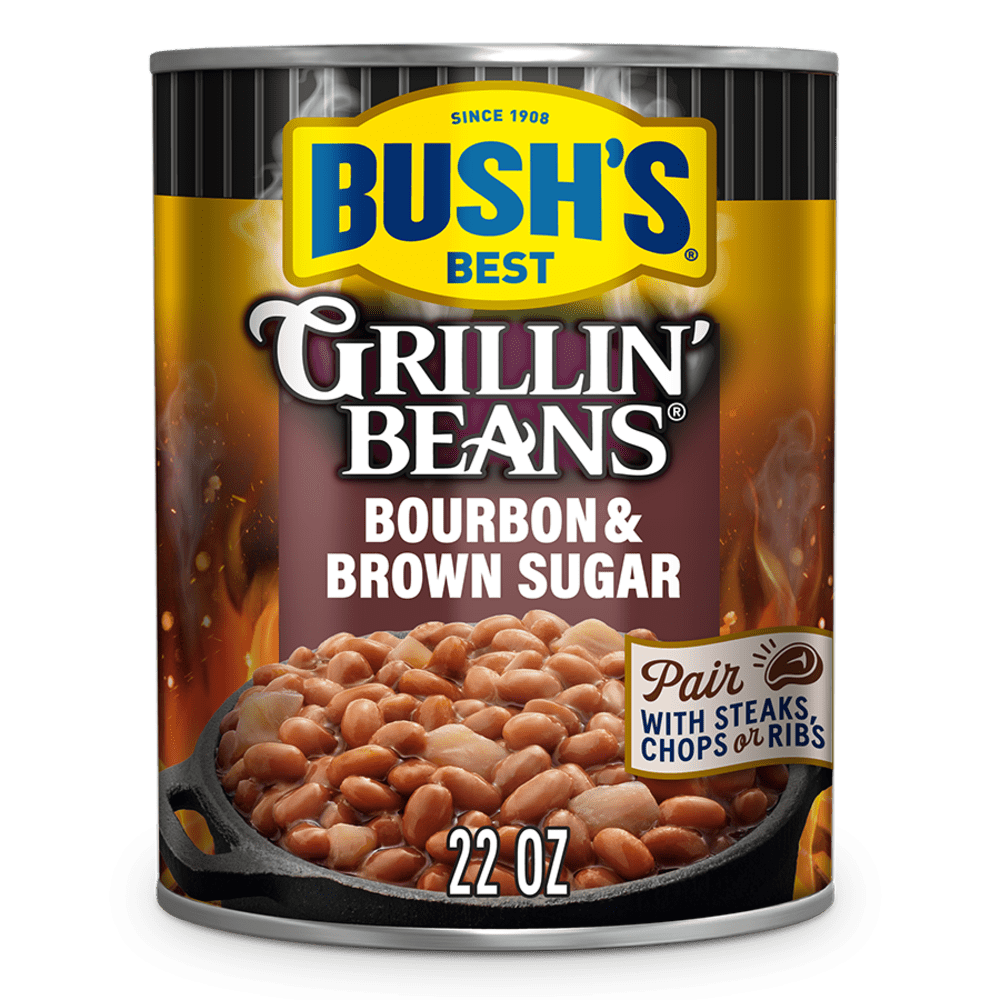 Bush's Bourbon & Brown Sugar Grillin' Beans, Plant-Based Protein, Canned Beans, 22 oz