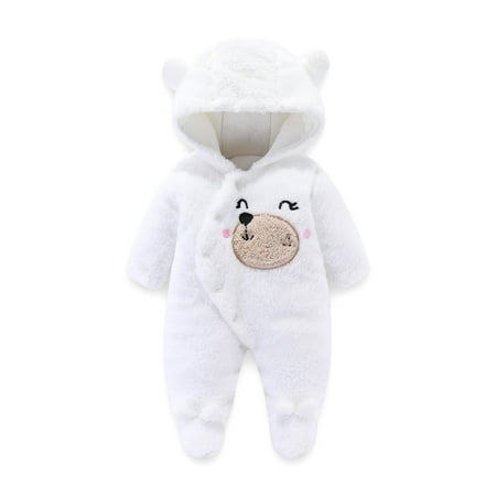 

5t Jacket Girls Winter Girls Boys Bear Toddler Buttons Fuzzy Romper Jumpsuit Baby Hooded Coat Girls Coat&jacket Girls Winter Coat Wool
