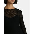 thumbnail image 4 of Madden NYC Women’s Lace Rhinestone Top with Long Sleeves, Sizes XXS-XXL, 4 of 5