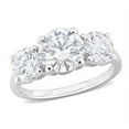 thumbnail image 1 of 3.25 Carat (ctw) Lab-Created Three-Stone Moissanite Engagement Ring in Sterling Silver, 1 of 5