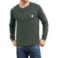 thumbnail image 3 of Aiyino Men's Loose Fit Heavyweight Long Sleeve Pocket Henley T-Shirt, 3 of 6
