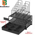 DecoBros Mesh Desk Organizer with Double Tray, 5 Stacking Sorter