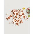 thumbnail image 2 of Bagilaanoe Toddler Baby Girl One-Piece Swimsuit Floral Print Long Sleeve Rashguard Swimwear 3M 6M 12M 18M 24M 3T Kids Ruffle Bathing Suit, 2 of 9