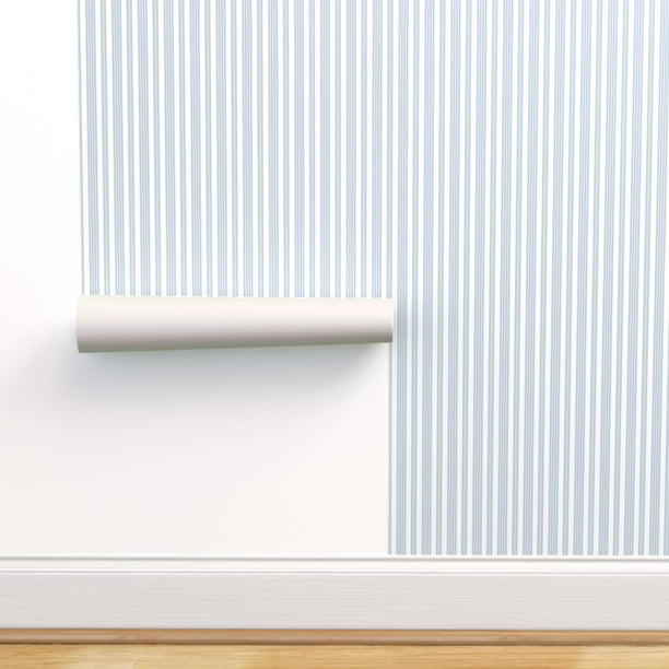 Peel-and-Stick Removable Wallpaper French Ticking Stripe Pinstripe Blue