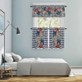 thumbnail image 6 of Independence Day Star Kitchen Curtains Valances and Tiers Set of 3 Red Blue American Flag Leaf Flower Blue Stripe Tier Curtains and Valance with Rod Pocket for Small Windows, 27.5"x36", 6 of 9