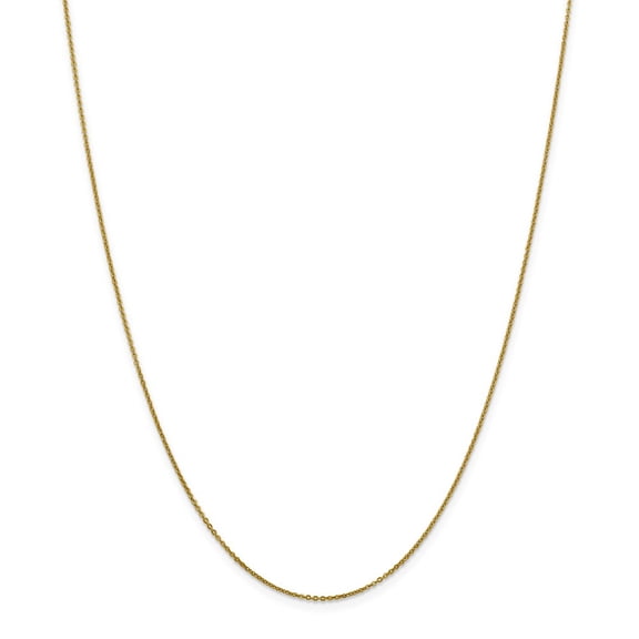 Leslie's Real 10kt Yellow Gold 1.1mm Flat Cable Chain; 16 inch; Lobster Clasp; for Adults and Teens; for Women and Men