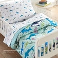 thumbnail image 3 of Wildkin Kids 4 Pc Toddler Cotton Bed in a Bag for Boys & Girls (Shark Attack Blue), 3 of 7