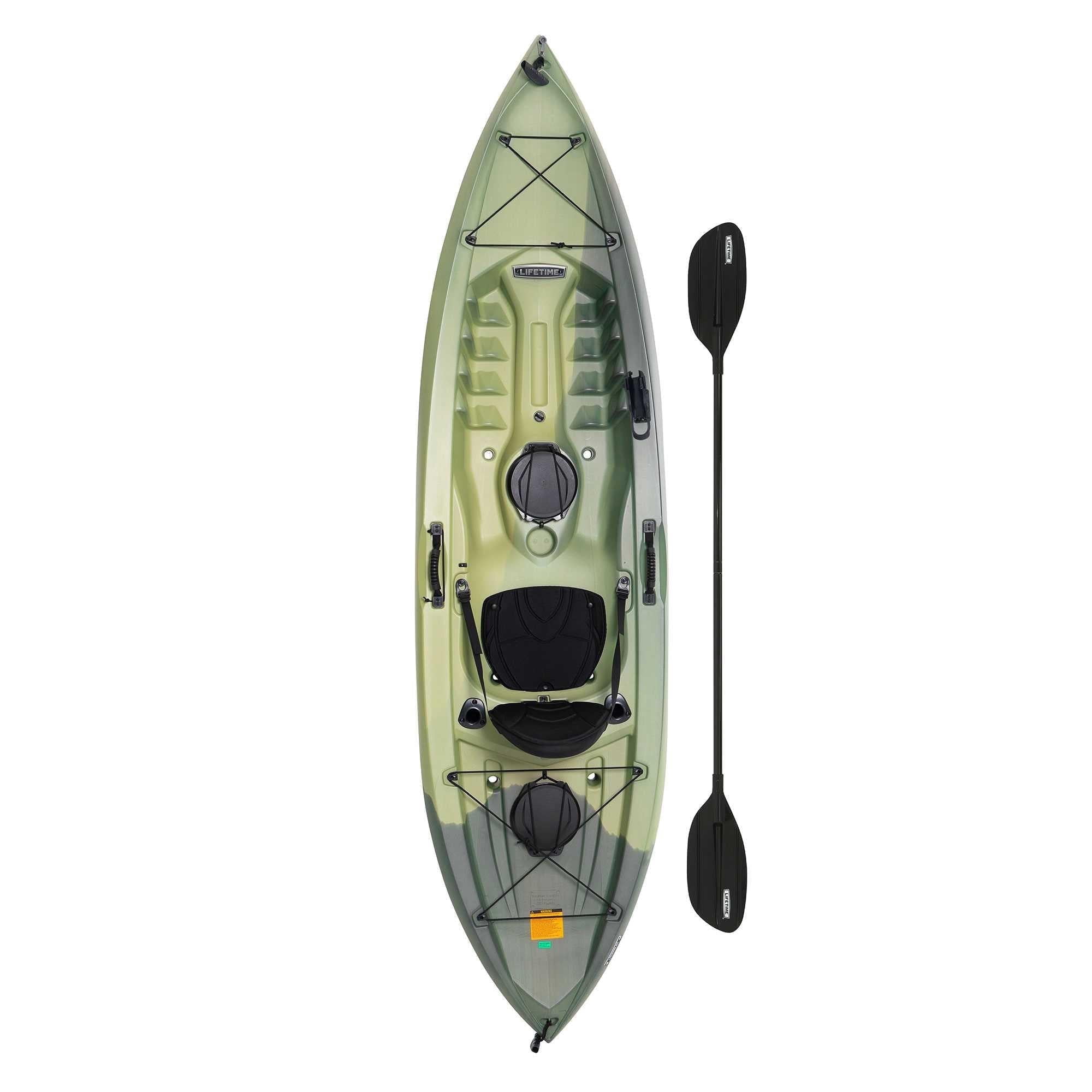 (3 pack) Lifetime Tamarack Angler 10 ft Sit-On-Top Kayak with Paddle, Moss Fusion (91194)
