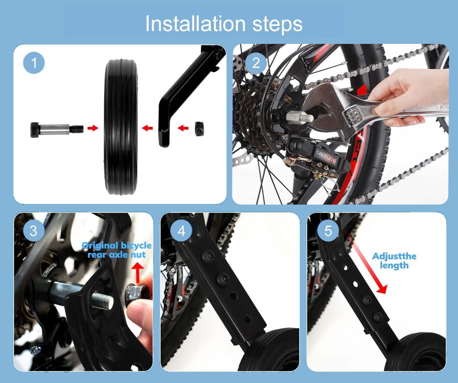 24-26 Inch Adult Bicycle Training Wheels