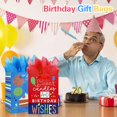 thumbnail image 4 of 8 Pack Birthday Gift Bags with Ribbon Handle and Tissue Paper Funny Glitter Happy birthday Gift Bags for Birthday Gift Wrapping Presents, 4 of 4