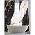 thumbnail image 5 of Black Marble Sheer Curtains 96 Inch Length 2 Panels Set, Luxury Gold White Abstract Cracks Artwork Voile Window Treatment Semi Sheer Long Curtains Drapes for Bedroom/Living Room/Kitchen 52"x96"x2, 5 of 7