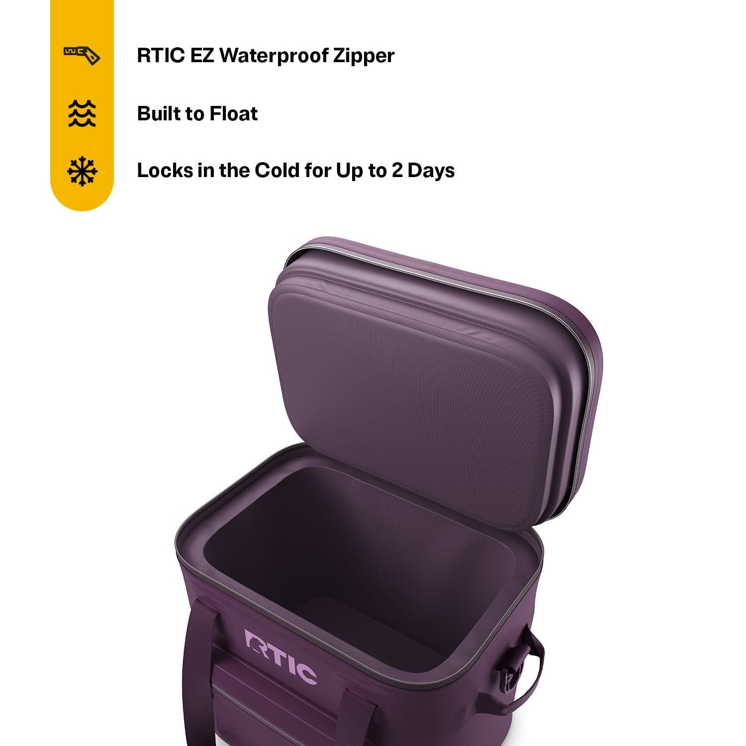 RTIC 30-Can, 20 Qt, Ultra-Tough Soft Cooler Pro, Leakproof, Waterproof, Plum