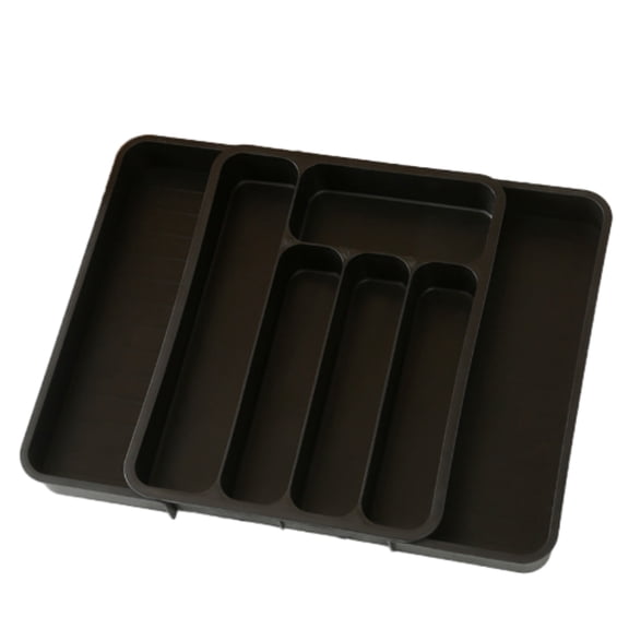 Classic Silverware Tray, 7-Compartment Kitchen Organizer with Expandable Left & Right Sides, Cutlery & Utensil Drawer Divider, 1-Pack