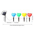 thumbnail image 3 of Set of 4 Solar Multicolor Heart Stake Lights for Valentine's Day Decor Outdoor Waterproof Heart Shaped Light for Garden Pathway Flowerbed Cemetery Grave Porch Walkway, 3 of 8