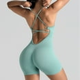 thumbnail image 4 of DHFJKG Womens Seamless Yoga Romper Adjustable Spaghetti Strap Gym Outfit Fitness Athletic Workout Short Jumpsuits Square Neck Stylish Onesie, 4 of 4