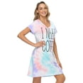 thumbnail image 2 of HDE Women's Cotton Nightgowns Short Sleeve Sleep Dress Coffee Tie Dye 4X-5X, 2 of 6