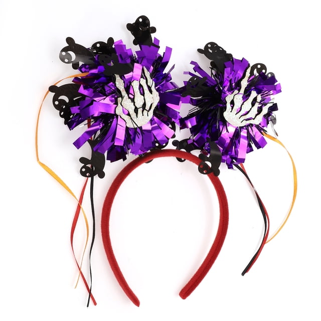 Accesorios Únicos 1 Pc Diadema de Patrón de Mano Esqueleto para Halloween Rojo Púrpura