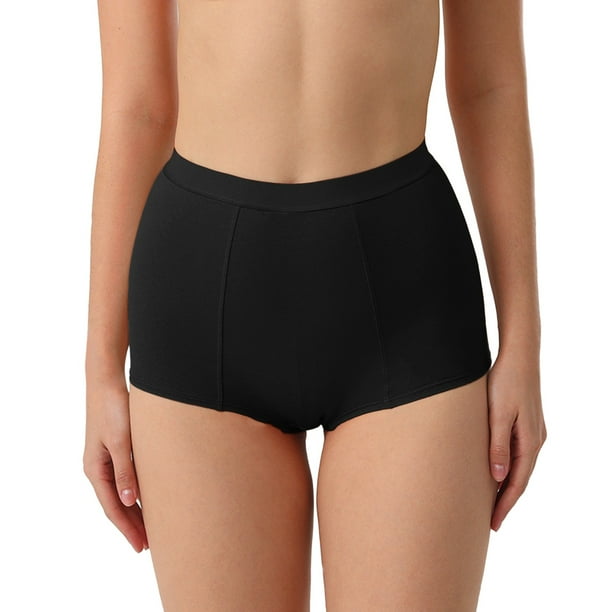 Gibobby Pantaletas de encaje cintura alta Pantalones boxer de algodon para mujer con cintura alta y realce de cadera Negro G Bodega Aurrera en linea
