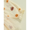 thumbnail image 6 of Musuos Baby Girl Halloween Romper Dress 0-18Months Long Sleeve Smocked Bodysuit with Headband Set Infant Clothes, 6 of 8