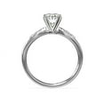 thumbnail image 2 of 0.65 Ct Oval Cut Genuine Diamond Solitaire with Accents Wonderful Ring for Ladies Solid 18K White Gold Size 10.5, 2 of 6