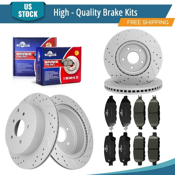 YXPCARS 12PCS Front Rear Brake Rotors Ceramic Brake Pads, Brake Kits for Nissan Murano Pathfinder Infiniti QX60 JX35 (WLX1552, 31348, D1649, D1415)