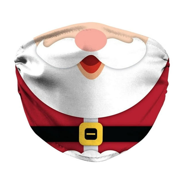 Transemion Christmas Themed Dust Mask Breathable Polyester Printing Face Mask with Elastic Ear Rope Type 4 Pattern 4 1Set