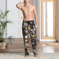thumbnail image 5 of Mens Pajama Pants - Soft Sleep & Lounge Pants for Men, Floral Insects Cuteness Casual PJ Bottoms Pants with Pockets, 5 of 5