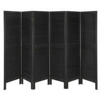 Oriental Furniture 5 1/2 ft. Tall Venetian Room Divider - 6 Panel - Black