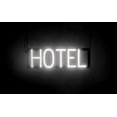 thumbnail image 1 of SpellBrite HOTEL LED Sign for Business. 19.8" x 6.3" White HOTEL Sign Has Neon Sign Look With Energy Efficient LED Light Source. Visible from 500+ Feet, 8 Animation Settings., 1 of 4