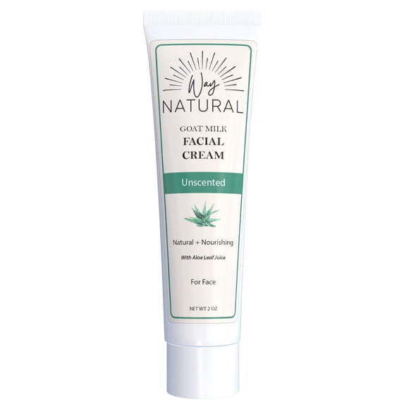 Way Natural Crema facial de leche de cabra – Loción de leche de cabra sin perfume – 77% crema hidratante/crema facial de leche de cabra real orgánica – Loción natural para mujeres y hombres – Loción f