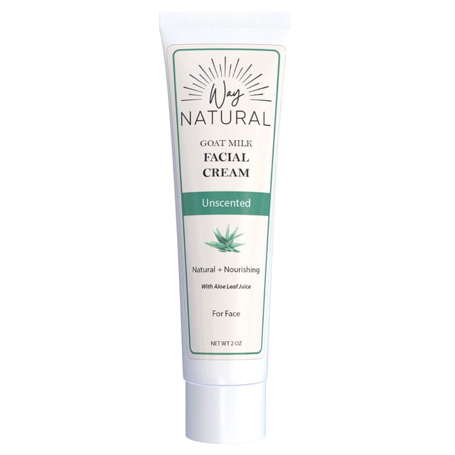 Way Natural Crema facial de leche de cabra – Loción de leche de cabra sin perfume – 77% crema hidratante/crema facial de leche de cabra real orgánica – Loción natural para mujeres y hombres – Loción f