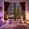 thumbnail image 2 of Armchair Bookshelf Cat with Window Looking Onto Snowy, Cozy Dark Academia for Book Lovers, Reading Nook Wall Decor, Christmas Gift, Tapestry Wall Hanging for Bedroom and Dorm, 2 of 7