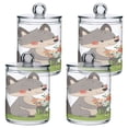 thumbnail image 2 of Cute Wolf Takes Flowers Translucent Plastic Cans Storage Canisters with Lid Set of 2, 2 of 7