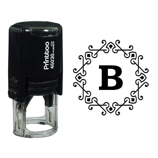 Printtoo Alphabet B Monogram Octagon Celtic Swirl Frame Self Inking Rubber Stamp Office Stationary