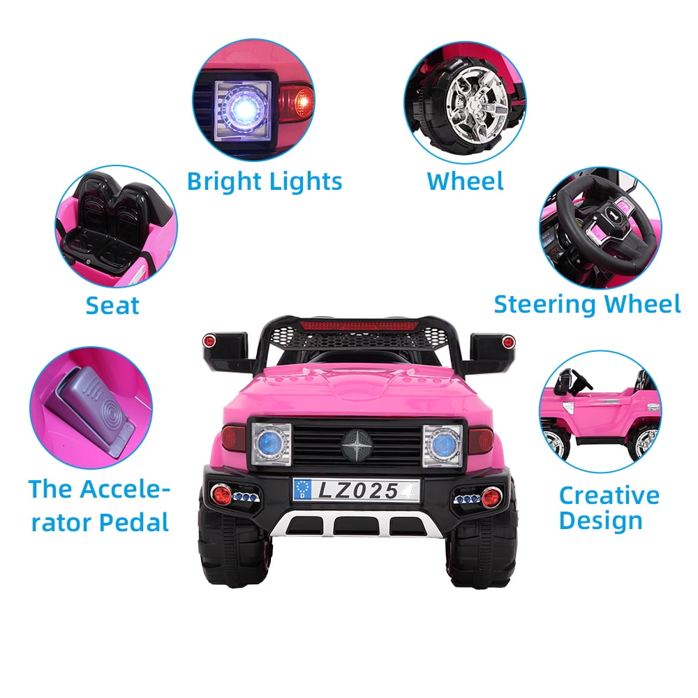 Lowestbest 12V Electric Kids Ride On Car, Double Drive Toy Cars with Remote Control and 3 Speeds, Pink Lowestbest 12V Electric Kids Ride On Car, Double Drive Toy Cars with Remote Control and 3 Speeds, Pink