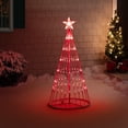 thumbnail image 4 of Northlight LED Lighted Show Cone Tree with Star Outdoor Christmas Decoration - 4' - Red, 4 of 9