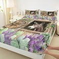 thumbnail image 4 of Homewish Cartoon Rustic Donkey Twin Sheet Sets for Kids, Western Green Cactus Twin Fitted Sheet, Countryside Theme Flat Sheet, Microfiber Bedroom Decor, 3pcs, 4 of 8