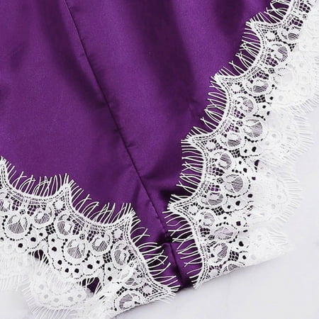 

HGWXX7 Plus Size Lingerie Fashion Sissy Women Lingerie Girl V-neck Lace Splice Bodysuit Sleepwear