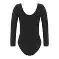 thumbnail image 2 of inhzoy Kids Girls Basic Long Sleeves Ballet Dance Unitard Gymnastics Leotard Dancewear Black 6-7, 2 of 5