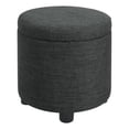 thumbnail image 1 of Designs4Comfort Pouf de Rangement Rond d'Accent avec Couvercle Réversible en Tissu Gris, 1 of 7